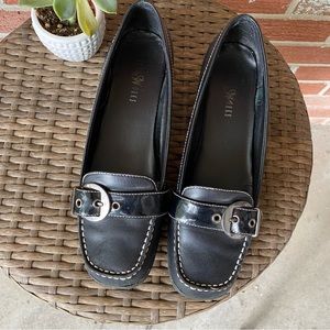Studio Works black leather loafers size 9.5